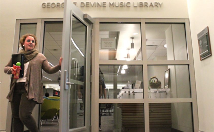 New entrance to the music library