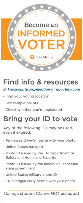 A bookmark that outlines voter information and resources was available to students