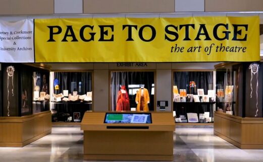 Photograph of Page to Stage theatre exhibit at Hodges Library