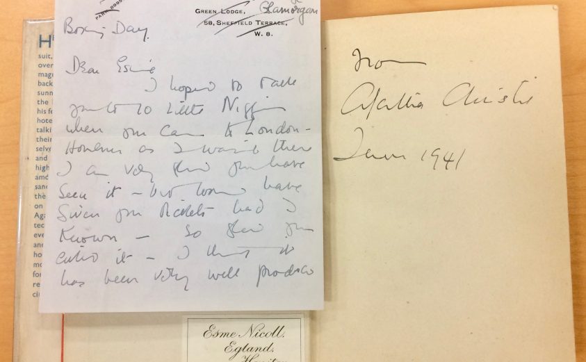 Photograph of personal correspondence to Christie's friend