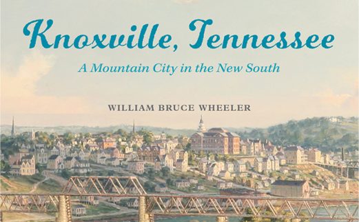 Cover image of Bruce Wheelers book, featuring a river, bridge, and buildings