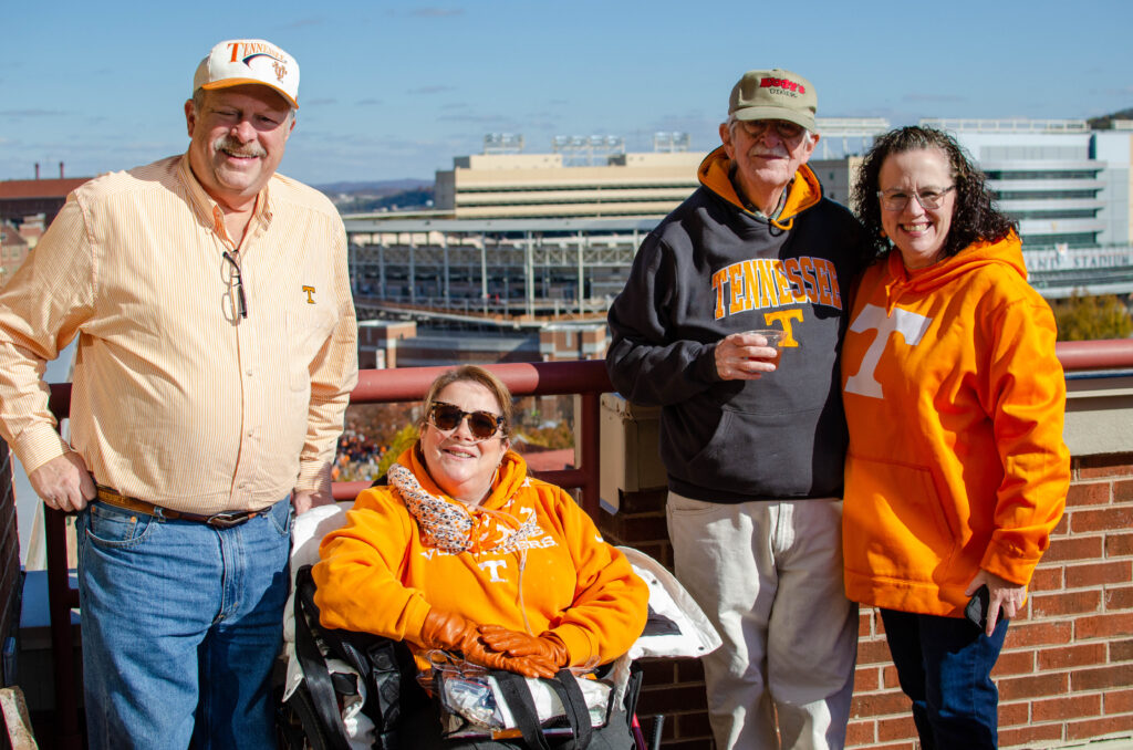 John C. Hodges Society Members pose for a photo at the 2021 Tailgate Event