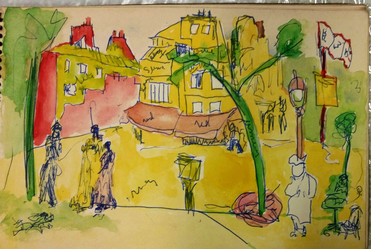 Park in Paris, ca. 1960 (Beauford Delaney Archive, Betsey B. Creekmore Special Collections and University Archives, University of Tennessee Libraries)