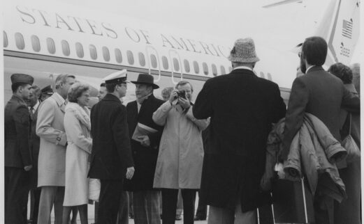 photo: Howard Baker photographs the 1981 return of Americans held hostage by Iran