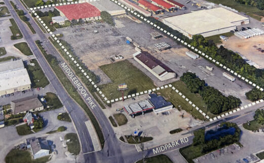 Arial shot of the new location for the Libraries Storage Annex