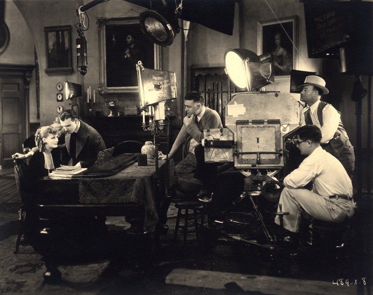 Clarence Brown directing Greta Garbo in "Romance"