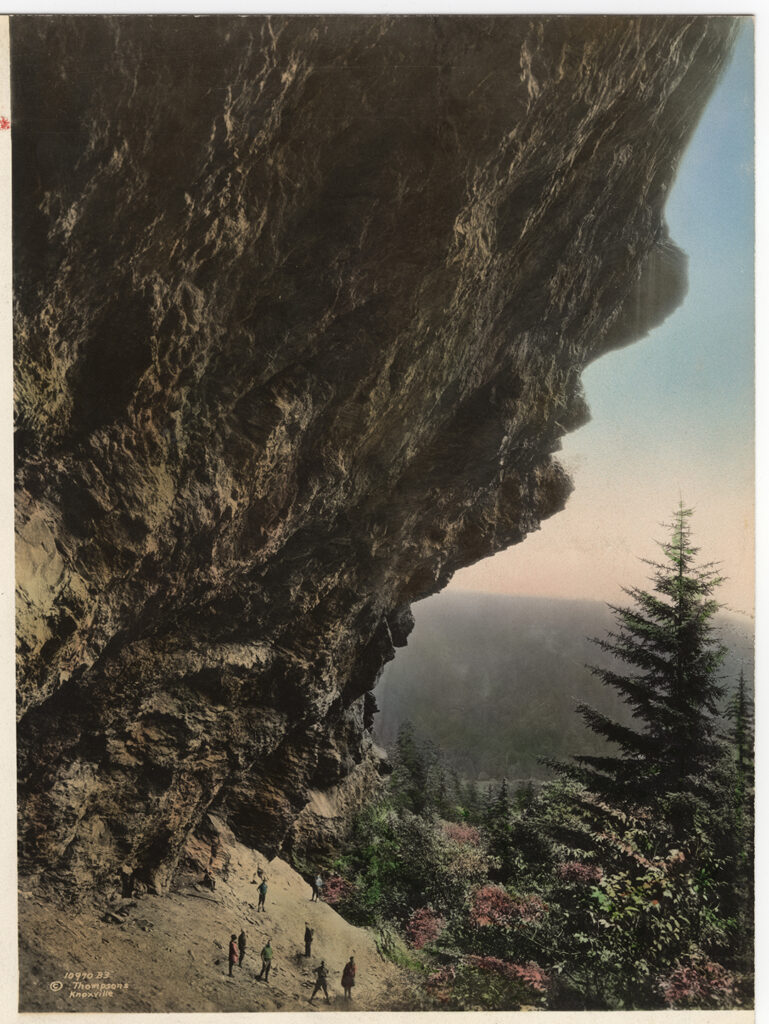 Hand-tinted photograph of Alum Cave Bluffs (Thompson Brothers Photograph Collection, UT Libraries)