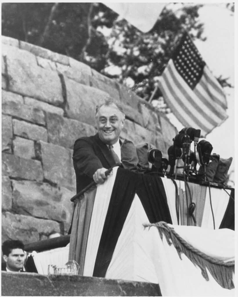President Franklin D. Roosevelt at the September 2, 1940 dedication of the Great Smoky Mountains National Park (Photo by Jim Thompson, Thompson Brothers Photograph Collection, University of Tennessee Libraries)
