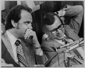 Fred Thompson (left) and Howard Baker (right) during the Watergate hearings