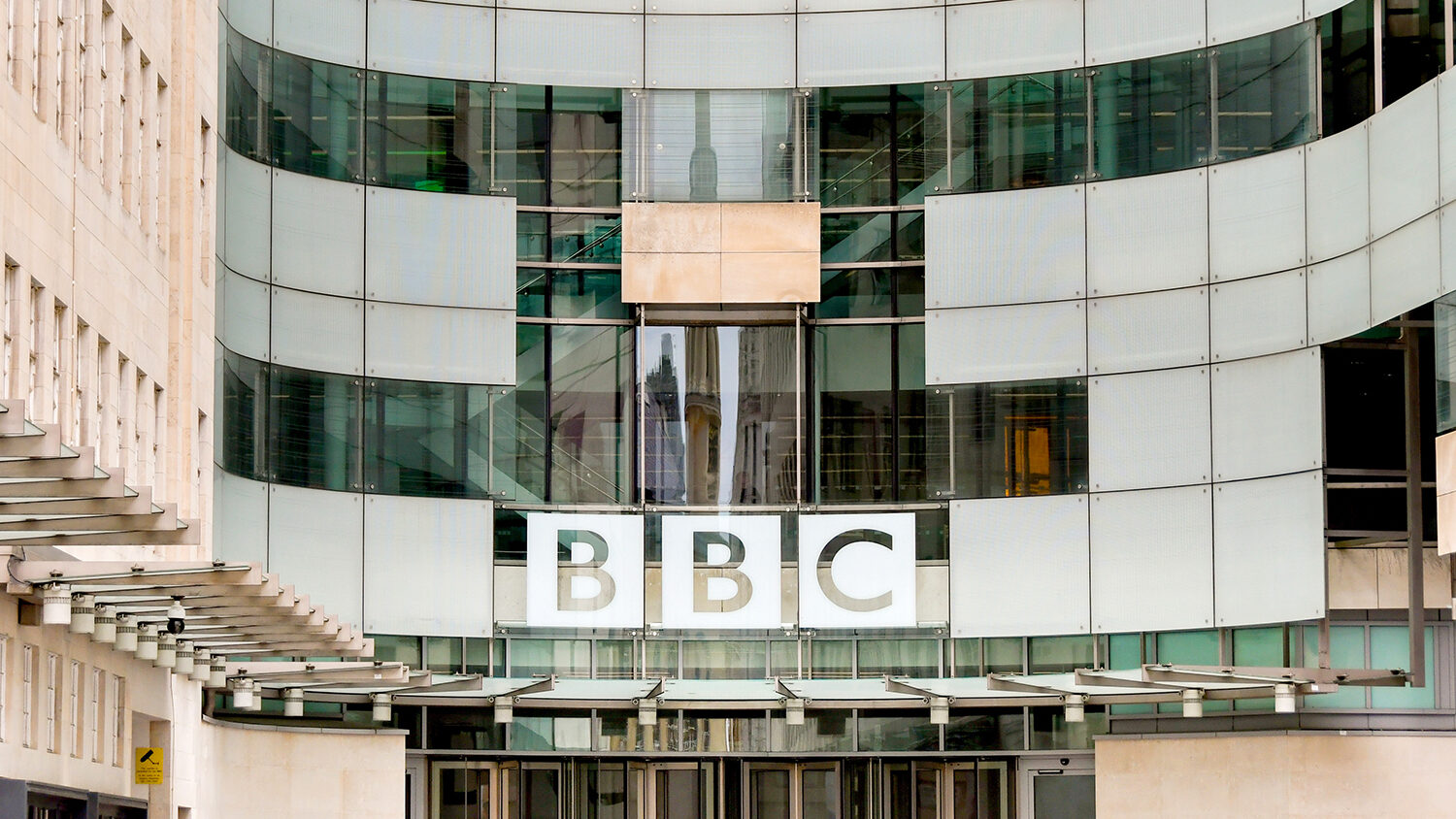 Entrance to BBC Broadcasting House in central London. (Photo by Cerib - stock.adobe.com)