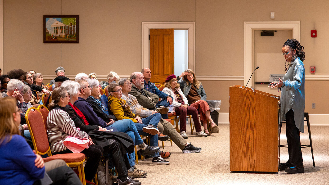 Cultural geographer Carolyn Finney speaks to Friends of the Knox County Public Library and the John C. Hodges Society of the University of Tennessee Libraries.